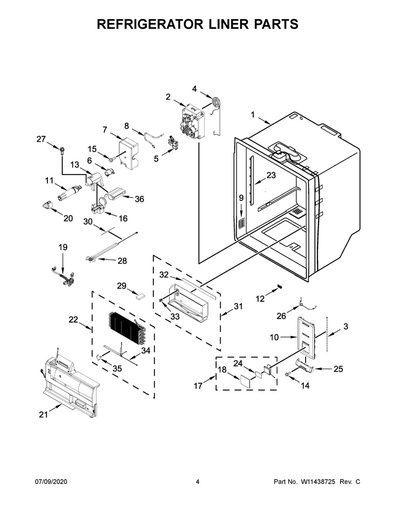 Whirlpool Refrigerator Evaporator Cover - W11395635, Replaces: W11318885