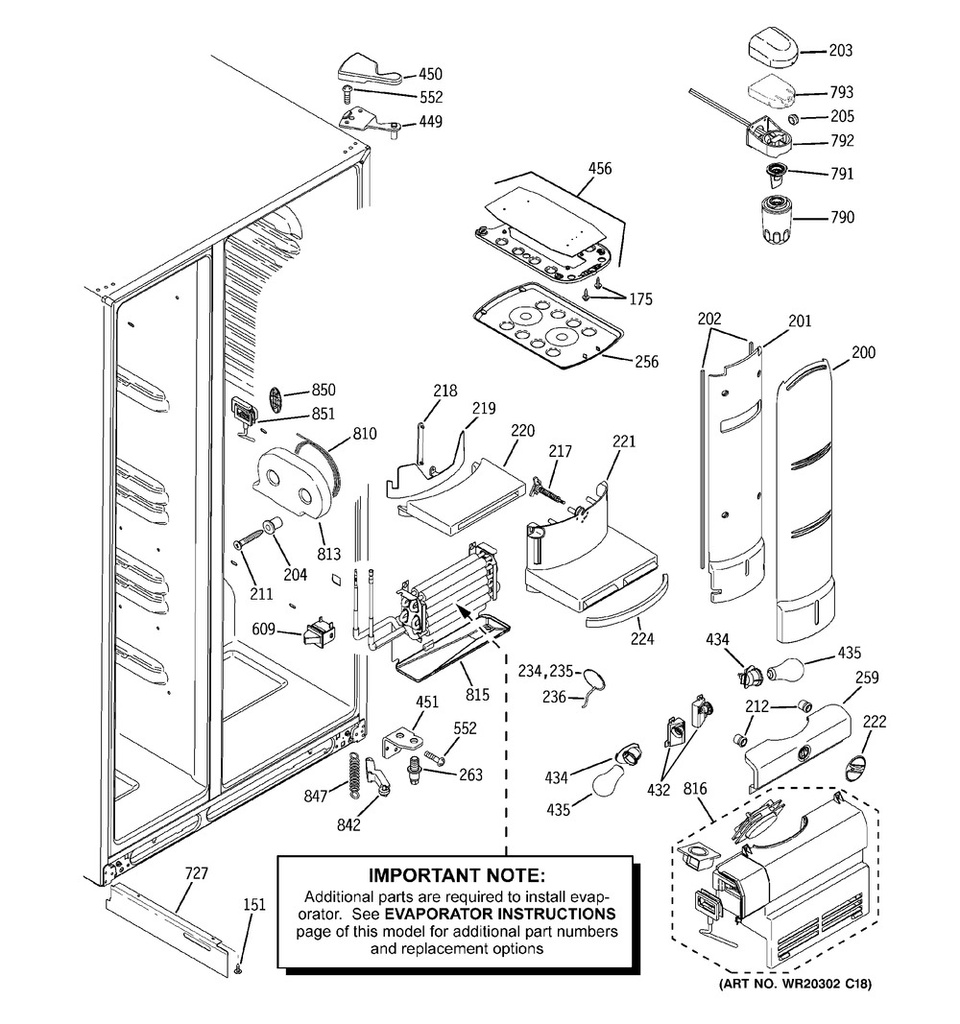 GE Refrigerator Refrigerator Evaporator Cover Assembly - WR01L00773