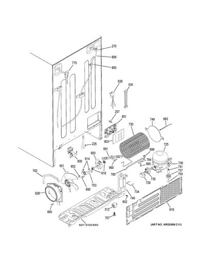GE Refrigerator Refrigerator Condenser Fan Blade Assembly - WR02F04236