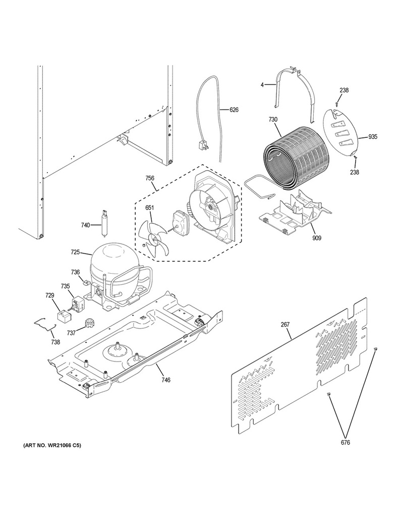 GE Refrigerator Refrigerator Condensor Fan Blade - WG03F01639