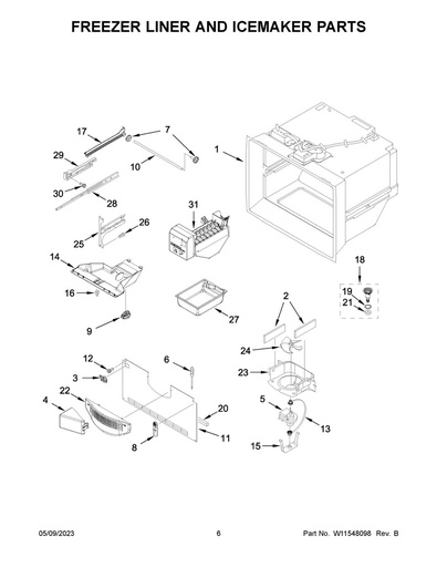 Whirlpool Refrigerator Ice Maker Assembly - W11556926, Replaces: W11322152