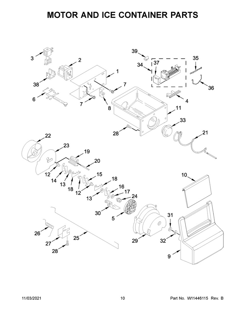 Whirlpool Refrigerator Refrigerator Ice Maker Solenoid Guide - W10850503