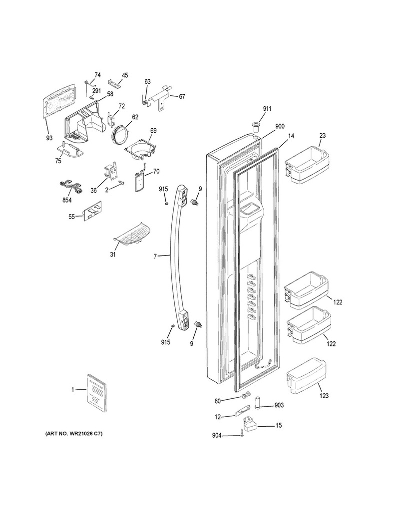 GE Refrigerator Refrigerator Water Dispenser Door Spring - WG03A00047