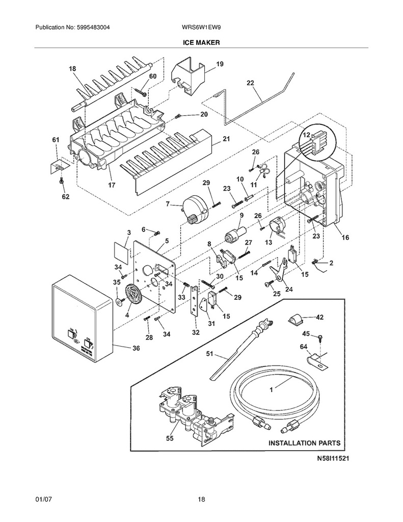 Frigidaire Refrigerator Refrigerator Water Inlet Valve - 240531001