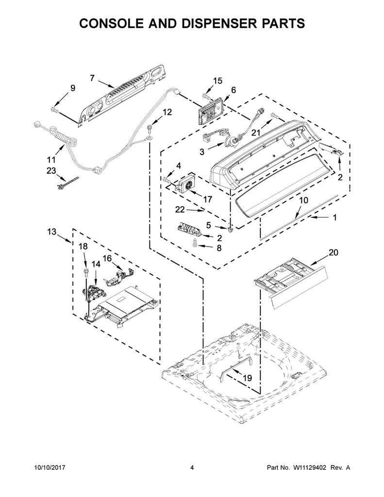 Whirlpool Washer Control Panel/Console - W11106748, Replaces: W10662265