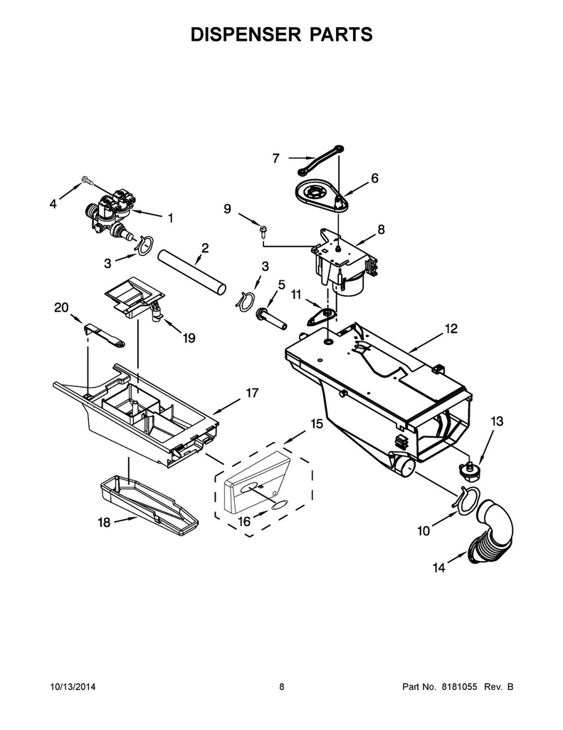 Whirlpool Washer Connection Lever - WP8540395, Replaces: 8540395