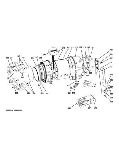GE Washer Front Load Bellow Clamp - WG04L00212