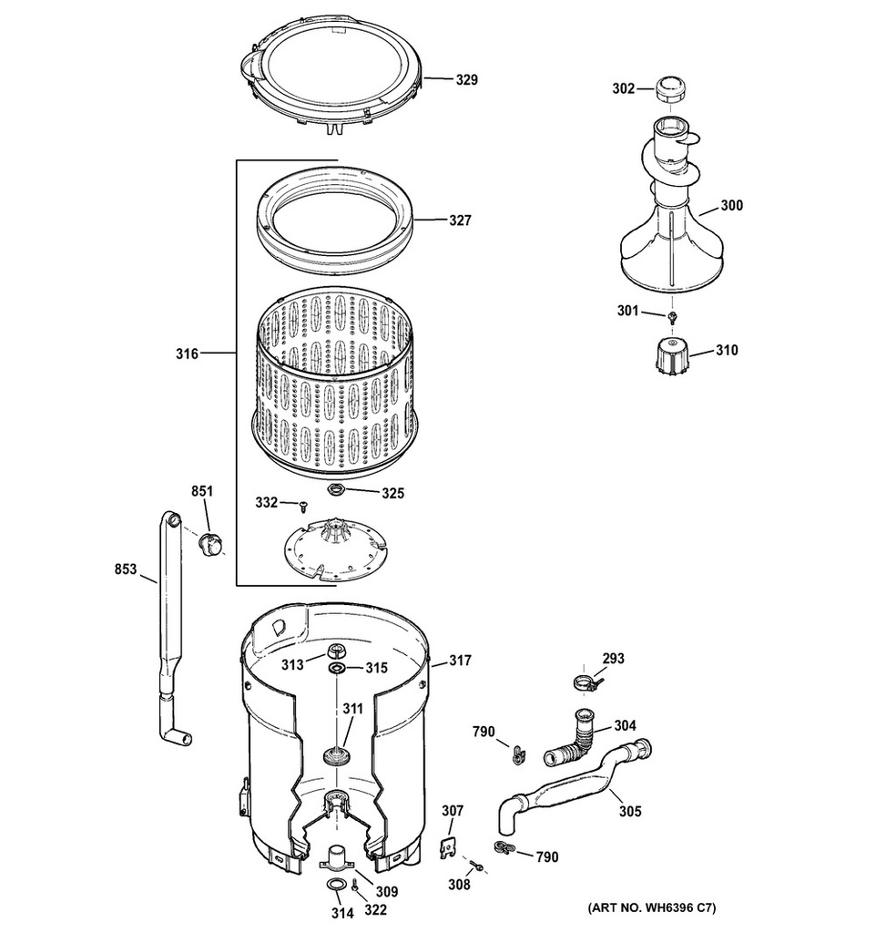 GE Washer Drain Hose Inlet - WG04F09302