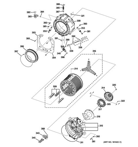 GE Washer Drain Hose Inlet - WG04F06326