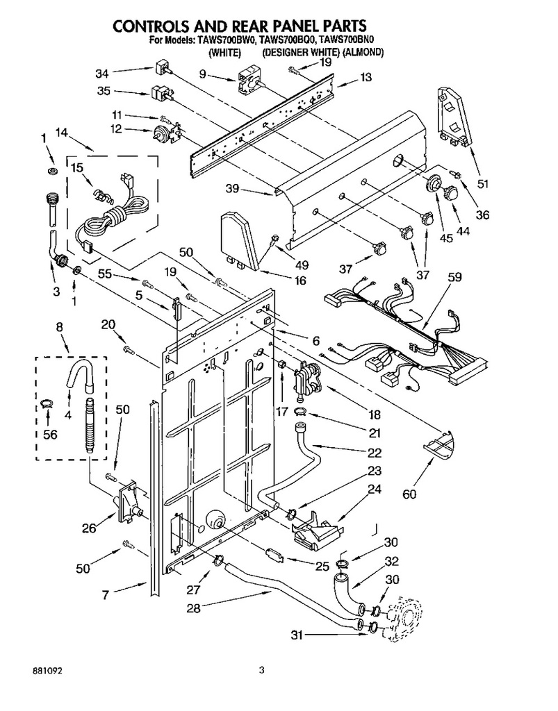 Whirlpool Washer Pump To Drain Hose - WP3348552, Replaces: 63172
