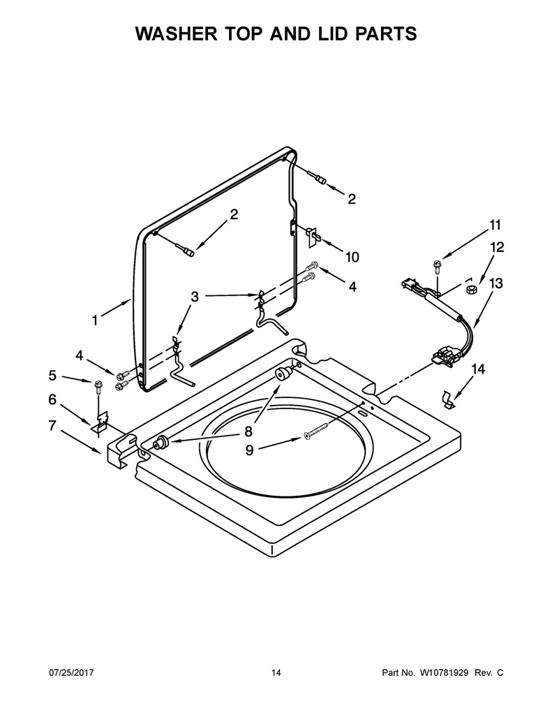 Whirlpool Dryer Lid Strike - WP358684, Replaces: 357913
