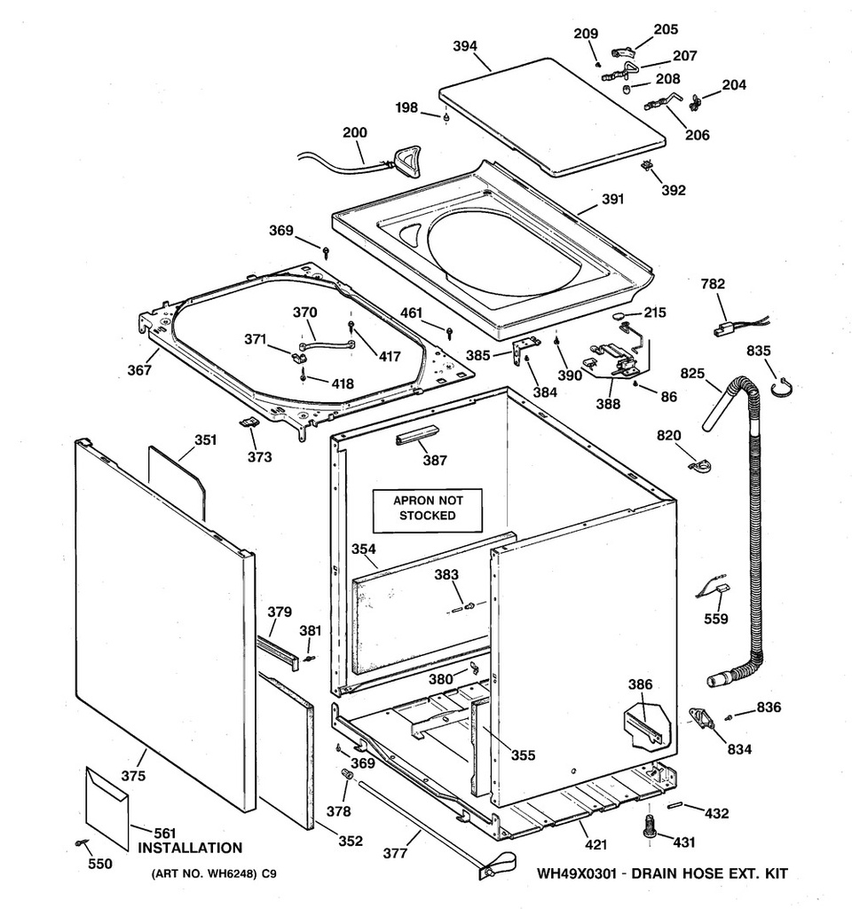 GE Washer Lid Strike - WW01F01440