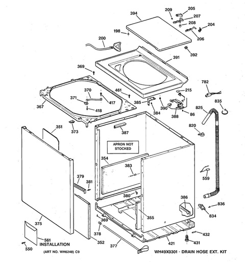 GE Washer Lid Strike - WW01F01440