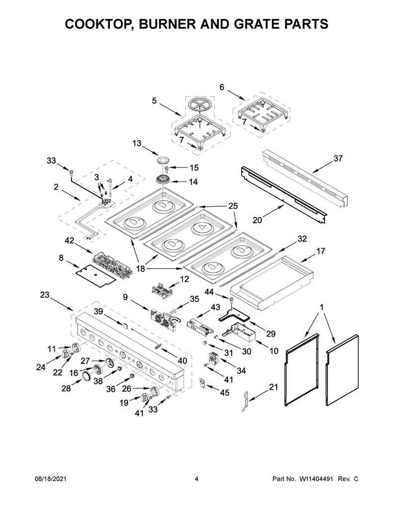 Whirlpool Range /Oven Surface Burner Base - W11344539, Replaces: W10891746