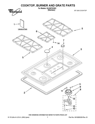 Whirlpool Range /Oven Burner Grate Foot (Kit of 5) - 814323, Replaces: 814383
