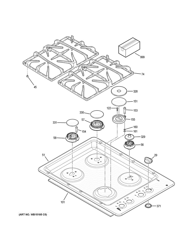 GE Range /Oven Range Burner Grate Pad - WG03A00018
