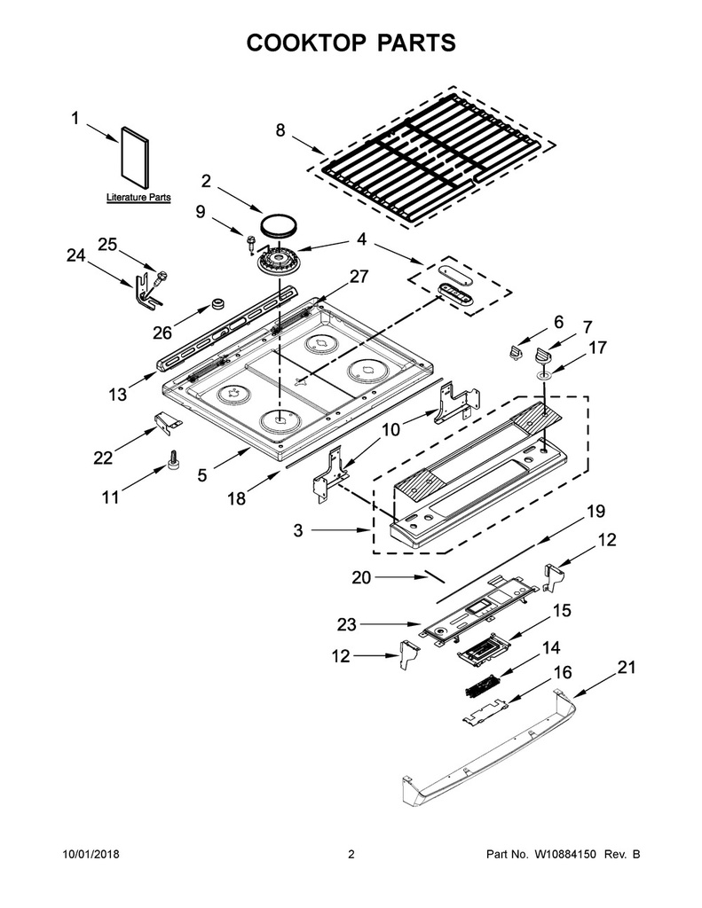 Whirlpool Range /Oven Burner Cap Kit - W11161846, Replaces: W10837262