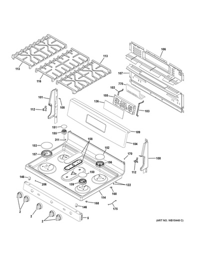 GE Range /Oven Range Central Grate - WS01L13840