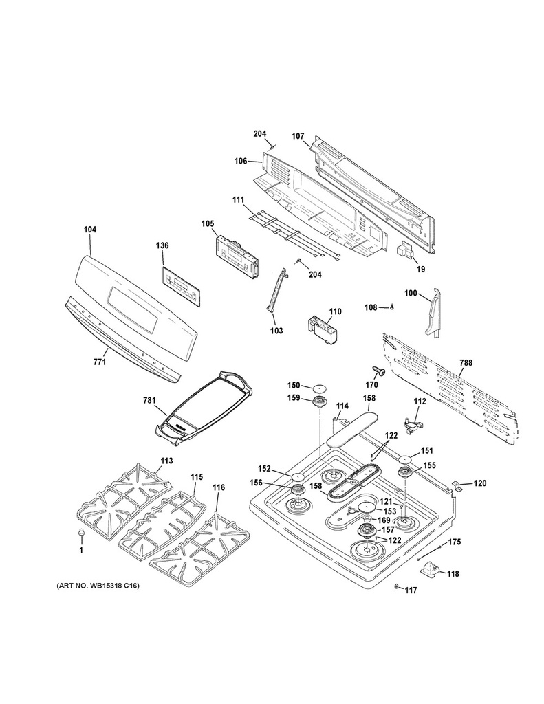 GE Range /Oven Range Burner Grate Pads, 4 Pieces - WG01A00131