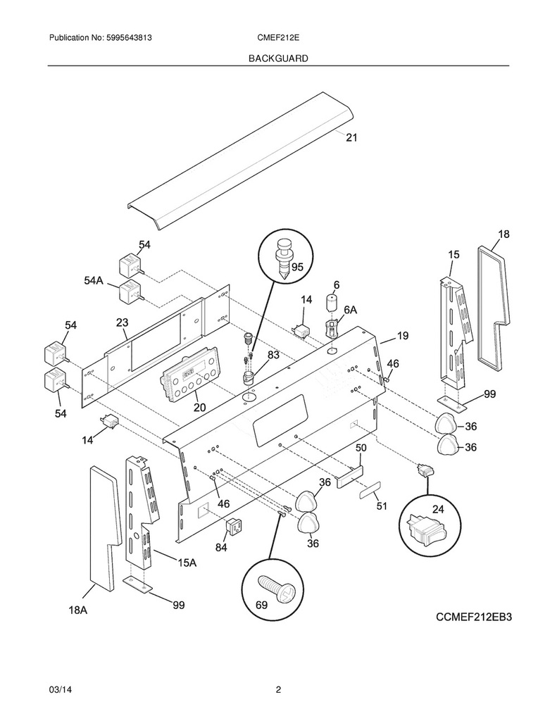 Frigidaire Range /Oven Range Rocker Switch, White - 318037513
