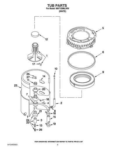 Whirlpool Washer Bolt - W10175939, Replaces: 2-0744