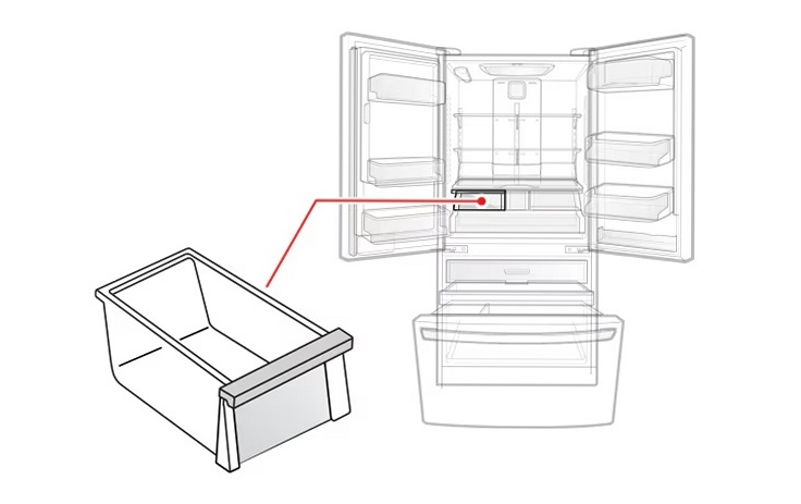 LG Refrigerator Vegetable Drawer (Left) - AJP73334413, Replaces: AJP73334404
