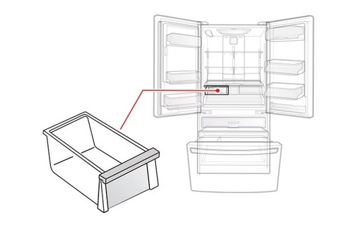 LG Refrigerator Vegetable Drawer (Left) - AJP73334413, Replaces: AJP73334404