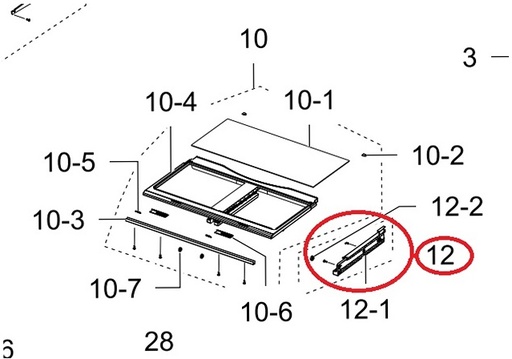 Samsung Refrigerator Drawer Slide Rail (Right) - DA97-07563A