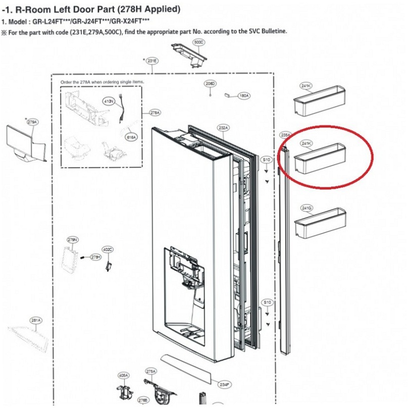 LG Refrigerator Door Shelf Bin - AAP74271311, Replaces: AAP74271301