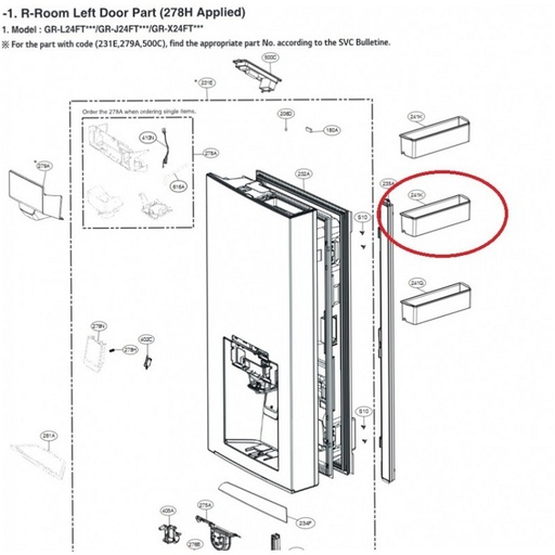 LG Refrigerator Door Shelf Bin - AAP74271311, Replaces: AAP74271301