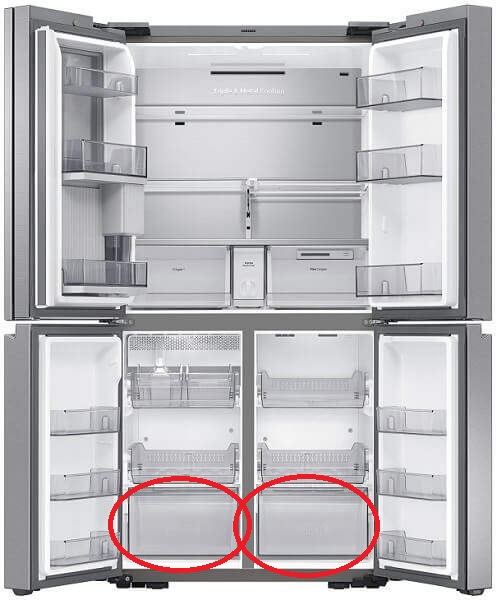 Samsung Refrigerator Lower Drawer Assembly - DA97-21875A