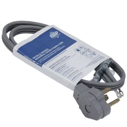 Whirlpool Dryer 4ft 3 Wire Cord - PT220L, Replaces: 3389955