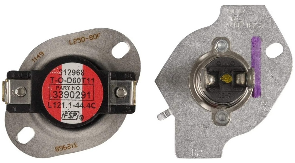 Whirlpool Dryer Thermal Fuse - W10154212, Replaces: W10141623