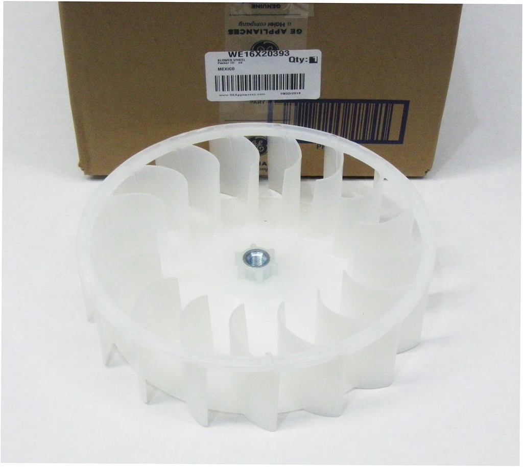GE Dryer Blower Wheel - WE16X20393, Replaces: WW02A00011