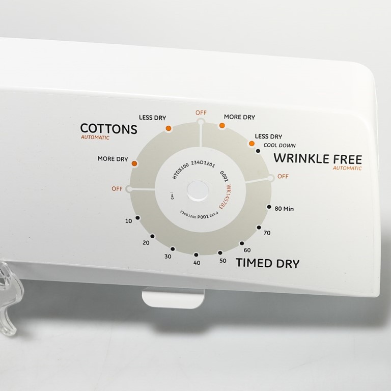 GE Dryer Backsplash Assembly (White) - WE19M1670