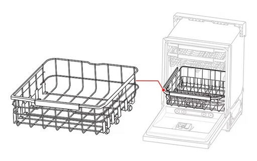 LG Dishwasher Lower Dishrack Assembly - AHB73129108, Replaces: AHB73129101