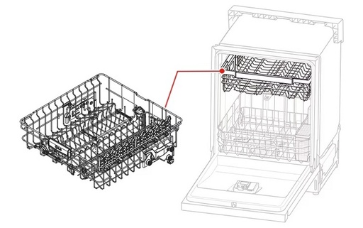 LG Dishwasher Upper Dishrack Assembly - AHB73249228