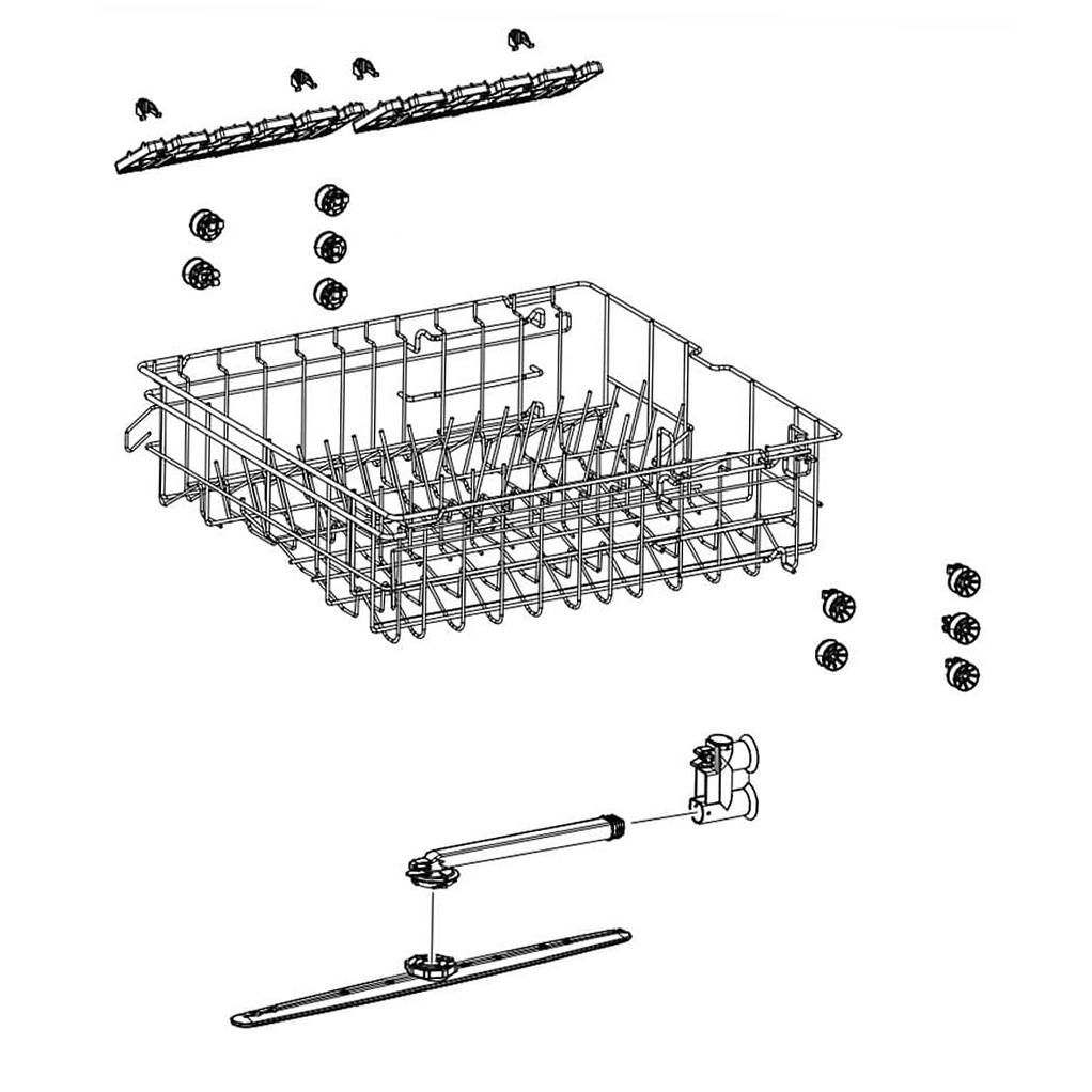 Samsung Dishwasher Center Dishrack Assembly - DD82-01385B