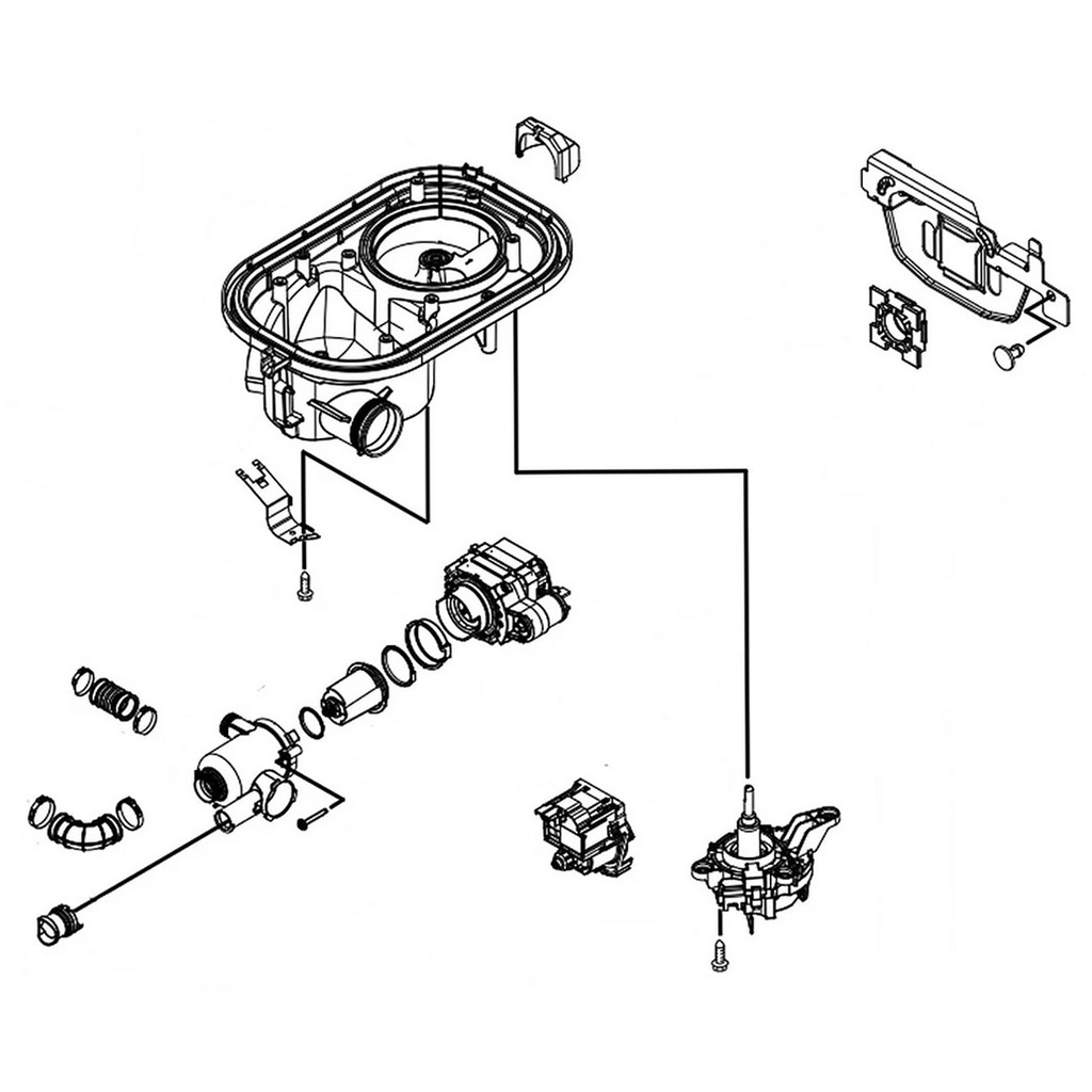 Whirlpool Dishwasher Motor & Sump Assembly - W11680075, Replaces: W11633261