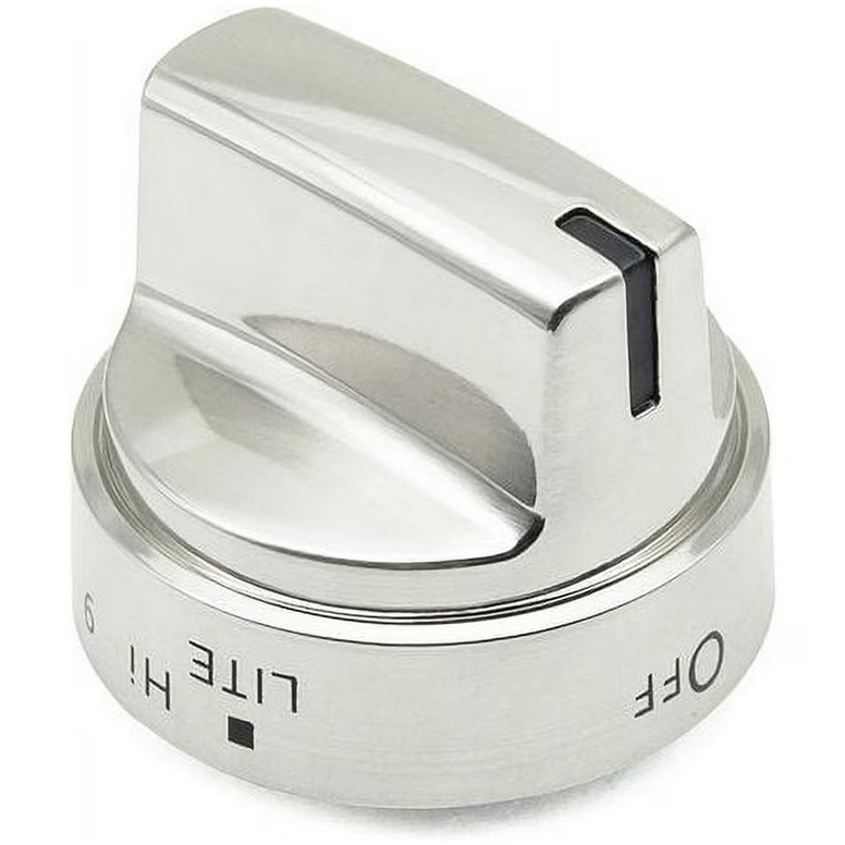 GE Range /Oven Burner Knob (Stainless Steel Look) - WB03X24818, Replaces: WB03X24818-25PK