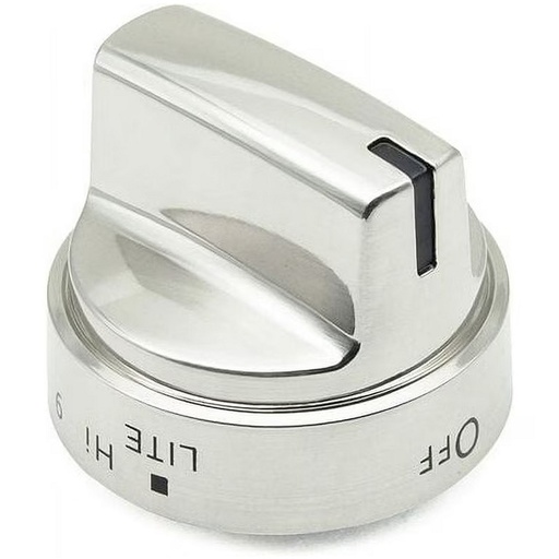 GE Range /Oven Burner Knob (Stainless Steel Look) - WB03X24818, Replaces: WB03X24818-25PK