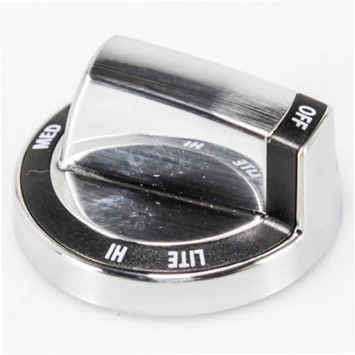 Whirlpool Range /Oven Control Knob (Stainless) - WPW10415451, Replaces: W10294798
