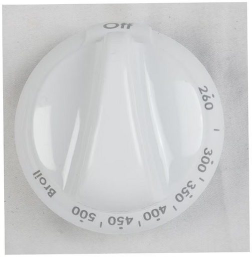 GE Range /Oven Thermostat Knob (White) - WB03K10244, Replaces: WB03K10182