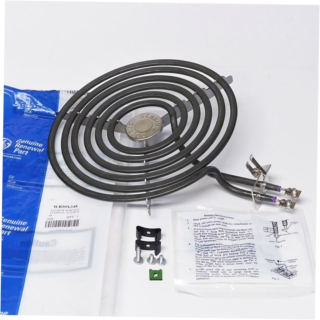 GE Range /Oven 8 Inch Surface Burner - WB30X348, Replaces: WB30X0214