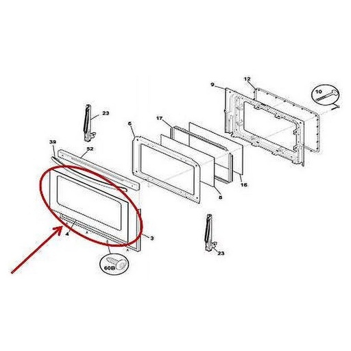 Frigidaire Range /Oven Door Glass Assembly - 316453048