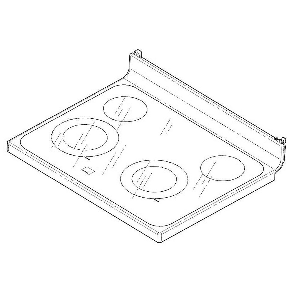 GE Range /Oven Main Glass Range Top (White) - WB62X26651