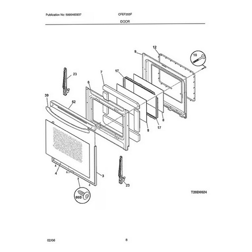Frigidaire Range /Oven Oven Door Hinge - 316437703