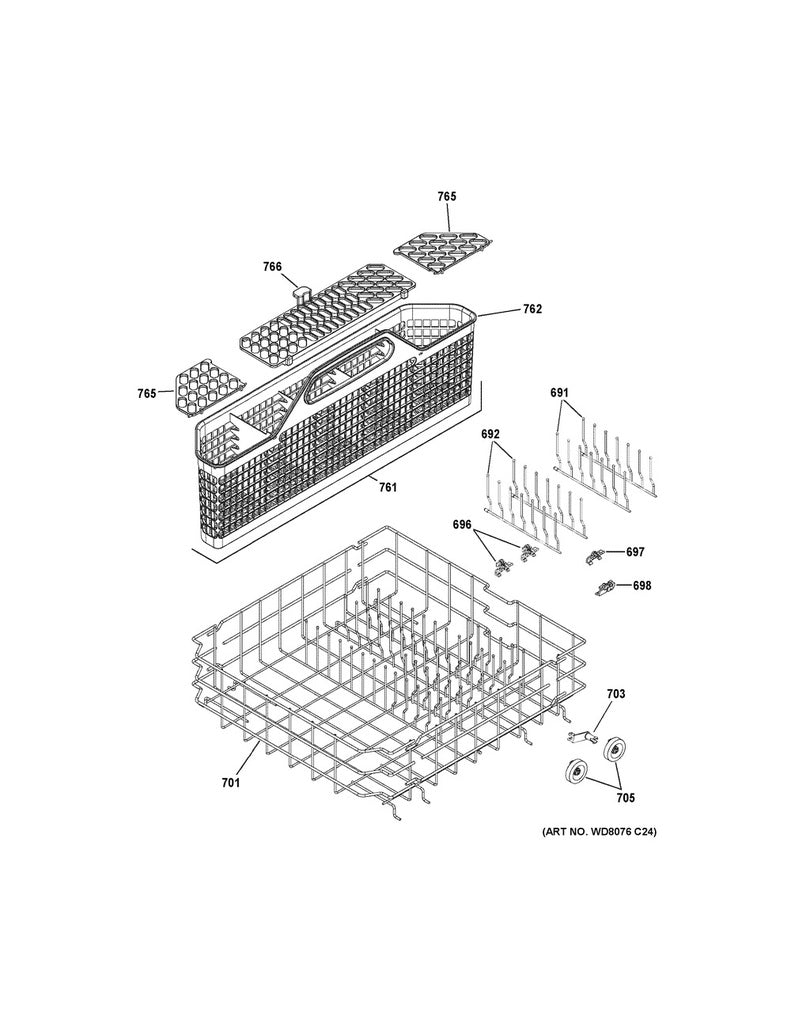 GE Dishwasher Cutlery Basket - WG04L00060
