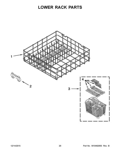 Whirlpool Dishwasher Silverware Basket - WPW10199701, Replaces: W10199701