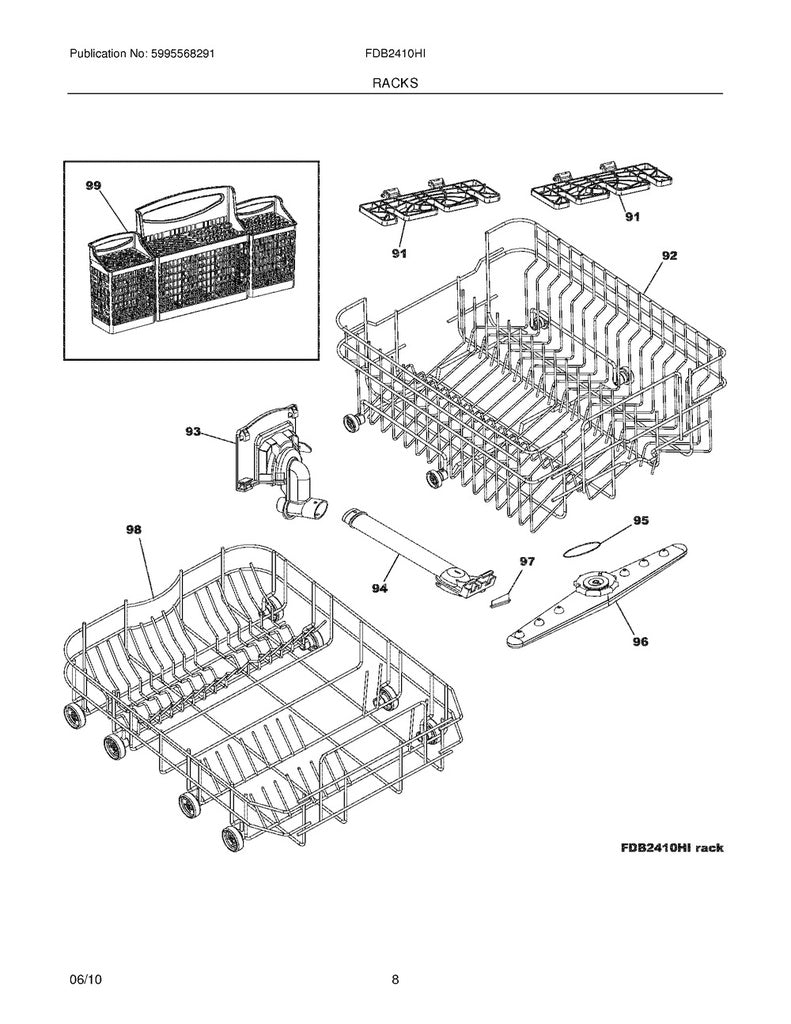Frigidaire Dishwasher Cutlery Basket - 5304482498